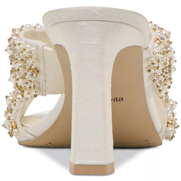 NEW DOLCE VITA Gitel Rhinestone Heeled Sandals in ivory 1225 3t7 - Picture 4 of 8
